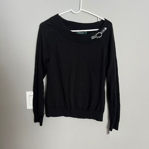 Lauren Ralph Lauren Black Sweater Top Large